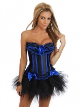 sexy satin corset with skirt m1700c