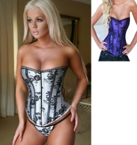 Embroidered Mesh Bustier M1603