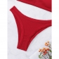 Women Sexy Red Swimsuit With Tie And Solid Color Bikini A2203