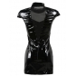Sexy Mesh Patchwork Faux Leather Gothic Fetish Dress M7293
