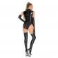 Zipper Open Crotch Patent Leather Bodysuit Punk Women Jumpsuit XX6861