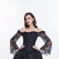 Lace long-sleeve one-line tights corset