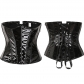 Steampunk Black PU Underbust Corset with Side Zipper Gothic Bustiers M22066