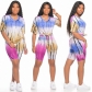 Tie Dye Printed 2 Piece Set Women Casual Outfits M8555