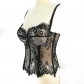Black Lace Sexy Suspender Corset Slim Top Hollowed Out Chest Wrap KN8307